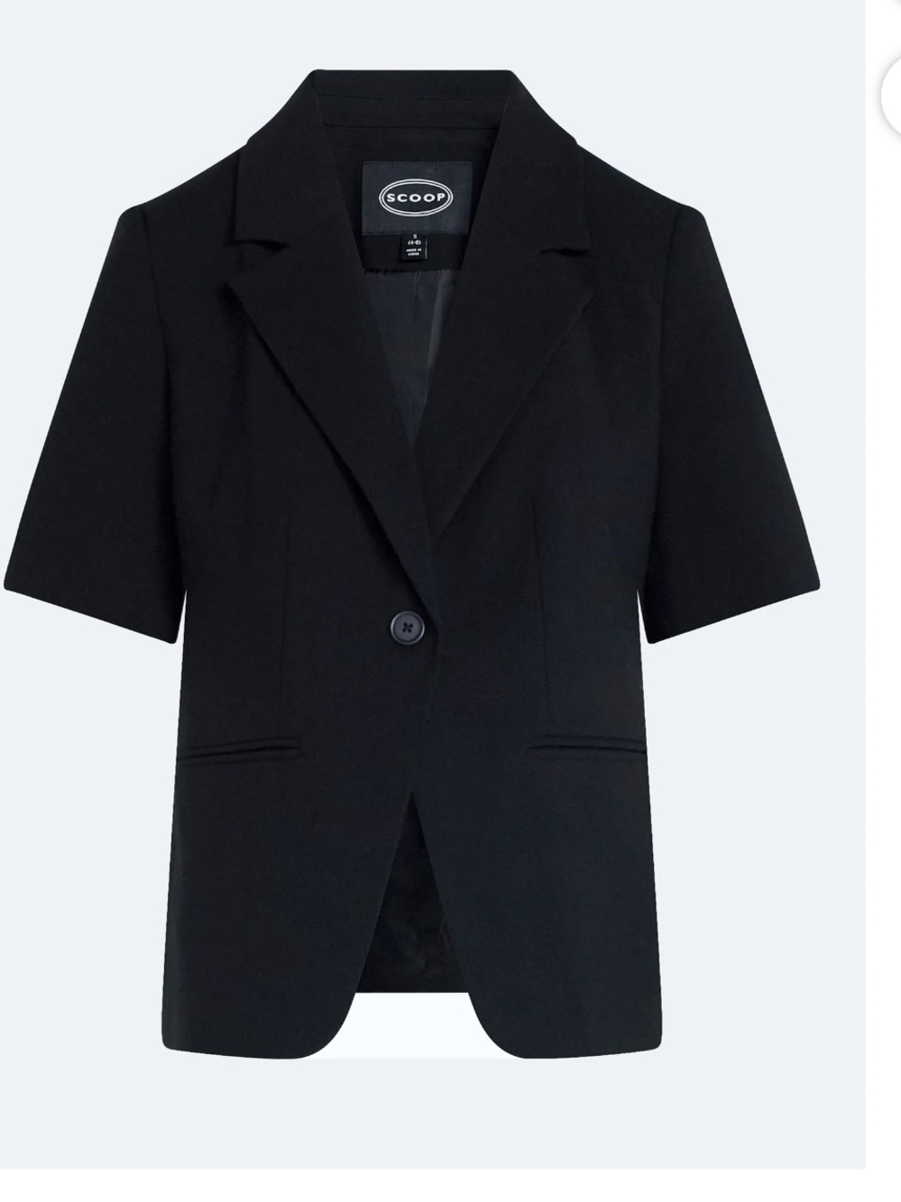 Scoop NYC Black Short-Sleeve Tailored Blazer XS